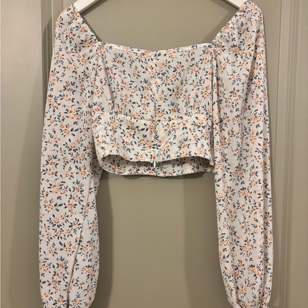 Floral Off-Shoulder Women's Top SZ S